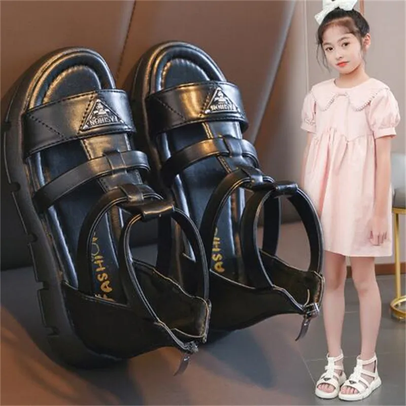 Mode d'été fille sandales enfants chaussures plage pantoufles fond souple enfant en bas âge infantile diapositives princesse chaussures romaines enfants bébé sport sandale