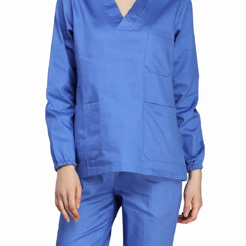 Miscela Di Cotone Verde Manica Corta Scrub Medici A V Scollo Set