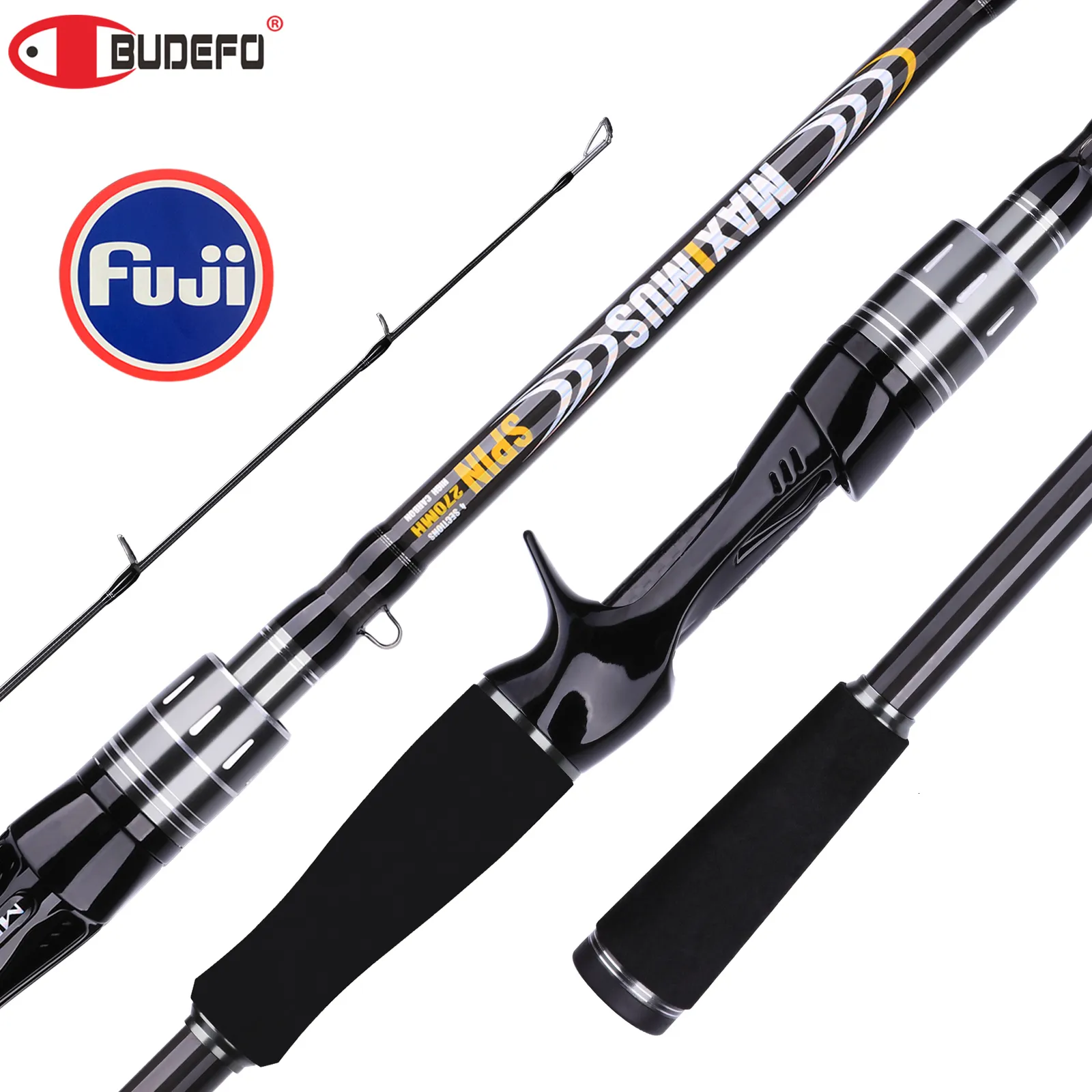 Hastes de pesca de barco Budefo maximus Lure 1 8m 2 1m 2 4m 2 7m 3 0m30t giratório de carbono Baitcasting Fuji Viagem 3 50g ml mh 230508