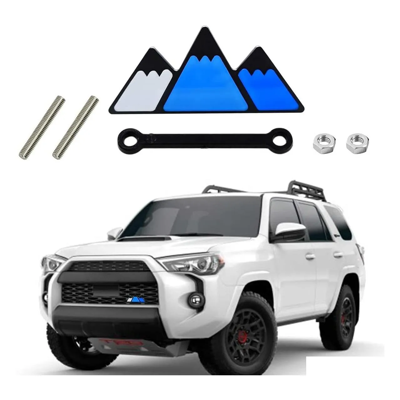 자동차 스티커 Tacoma 4runner Tundra Sequoia Rav4 Highlander 장식 액세서리 용 자동차 스티커 Tricolor Grille Emblem 트럭 스티커 배지 DRO DHYTE