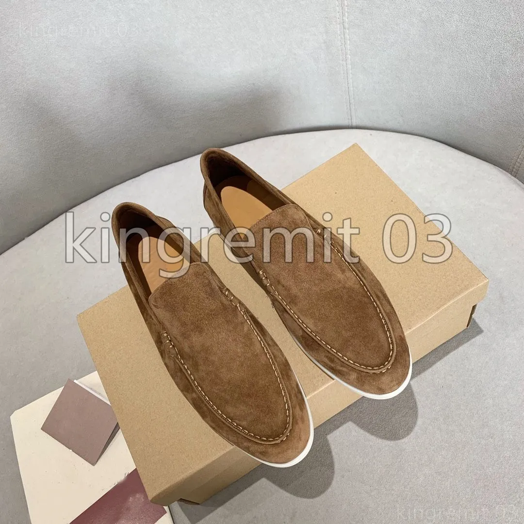 Designerklänning Skor L Piana Herr Fritidsskor Mjuk kashmir Loafers Klassisk stil Handgjorda Andas platt klack Modesko Canvas Skostorlek 39-46