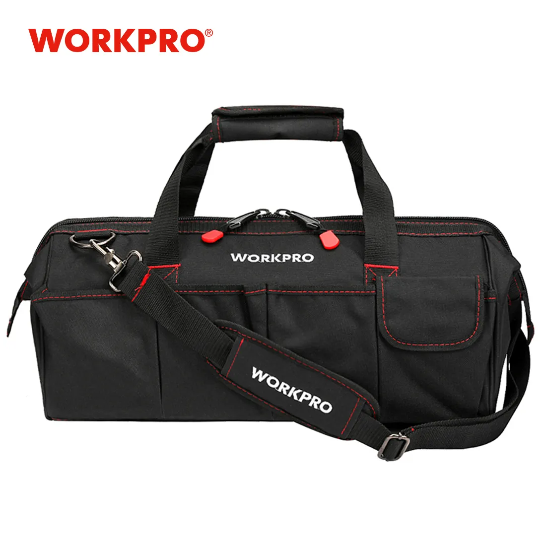 Tool Bag Workpro Tool Bag Portable Waterproof Electrician Bag Multifunktion Canvas Tool Organizer för reparationsinstallation HVAC 230509