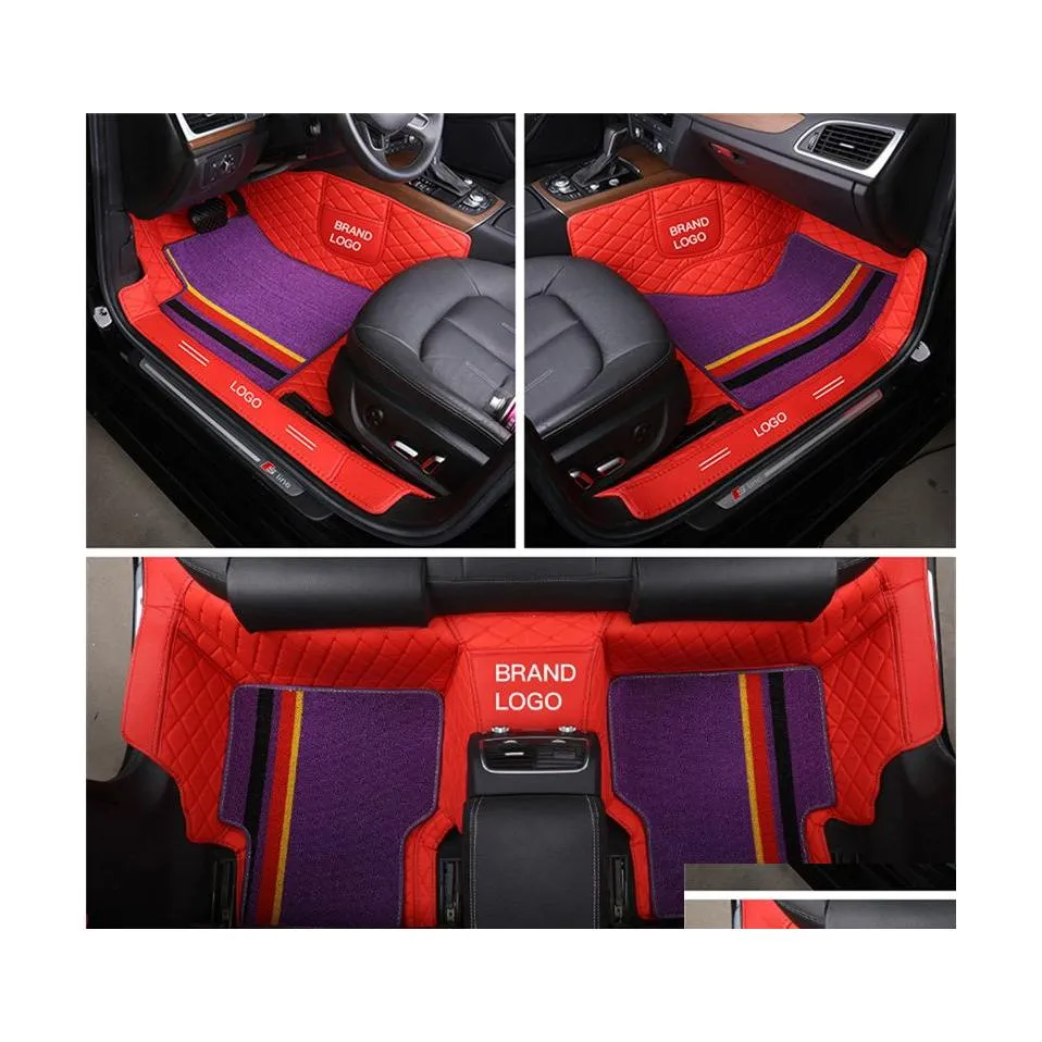 Floor Mats Carpets Custom Fit Car Interior Accessories Mat Waterproof Leather Eco Friendly Specific Carpet For Mobile Double Layer Dhyfw