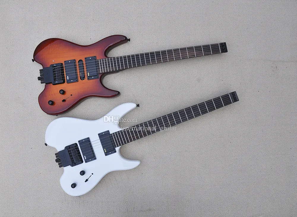 플로이드 로즈 로즈 우드 프렛 보드와 함께 두 가지 색상 헤드리스 일렉트릭 기타