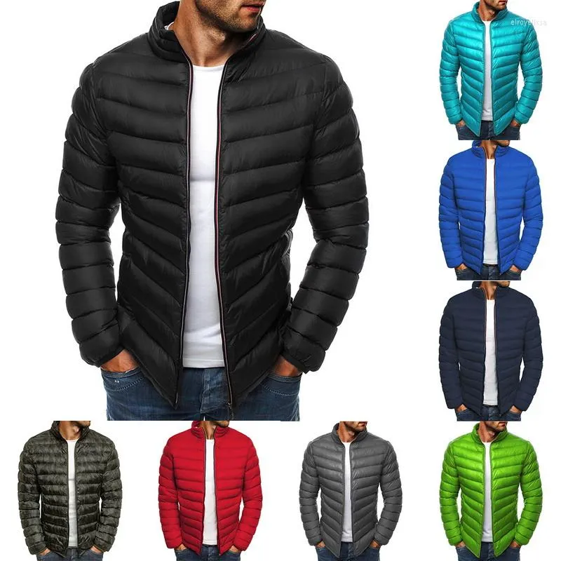 Men's Down Adisputent 2023 Veste emballable chaude à vent léger Male Hiver Hiver Solide Slim Fit Coat Outwear Tops