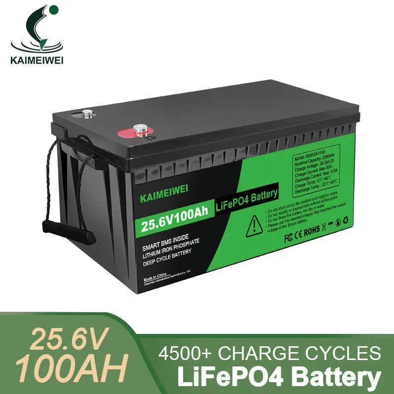 Ny 24V 100AH ​​LIFEPO4 Batteri 100AH ​​DEEP CYCLE CHARGEABLE LIFEPO4 Pack Inbyggda BMS för RV EV Golf Cart