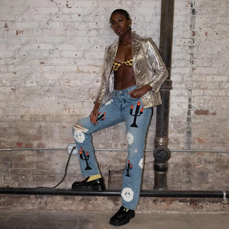 Pantalones vaqueros estampados 2025