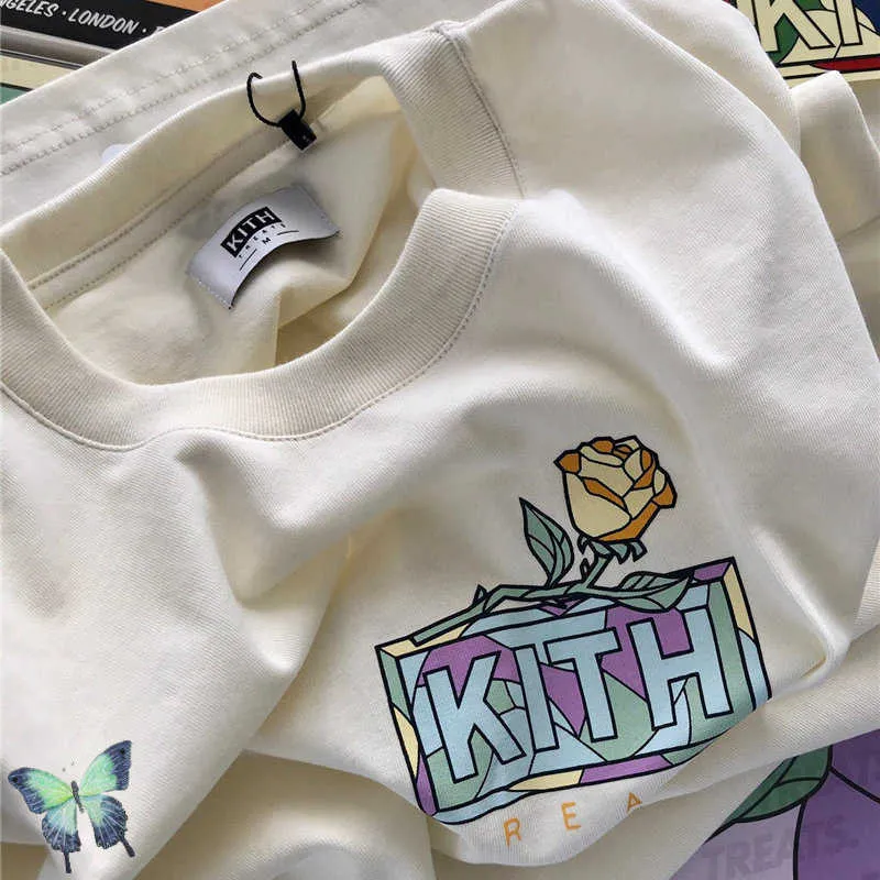 T-shirts pour hommes Kith Box Godfather T-shirt Casual Hommes Femmes Kith T-shirt Imprimé Floral 100% Coton Oversize Tops J230509