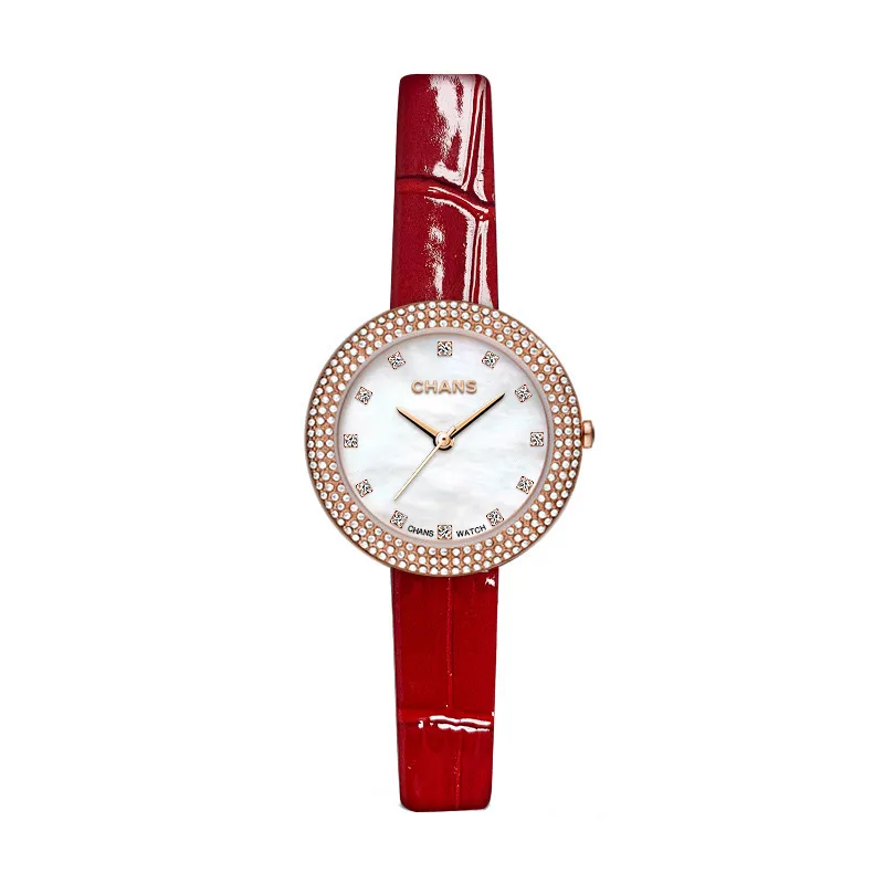 Bekijk designer luxe hoogwaardige horloge diamantstudenten Lumineuze ins windkinderen meisjes junior middelbare school kwarts-battery waterdichte lerther