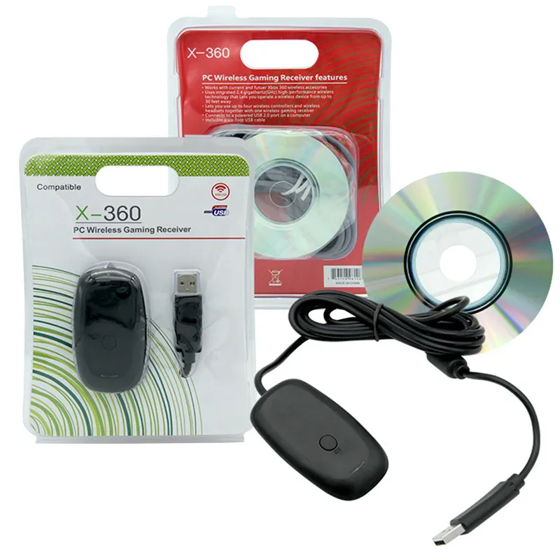 PC Wireless Controller Gaming USB Receiver Adapter For Microsoft XBOX 360 For Xbox360 Windows XP 7 8 10 with retail box