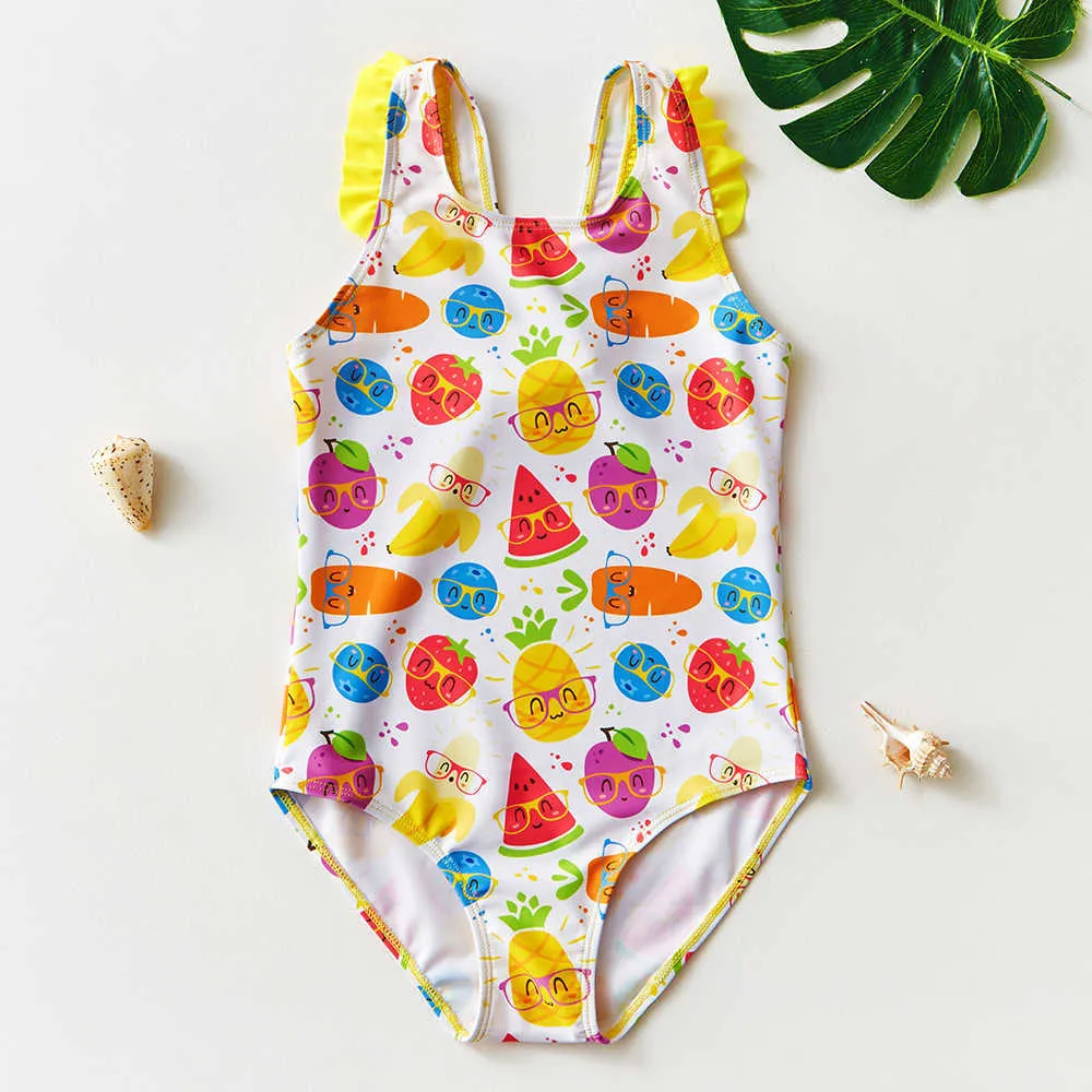 Children's Swimwear 2-10Y toddler baby one piece girl fruit children's beach swimsuit P230602