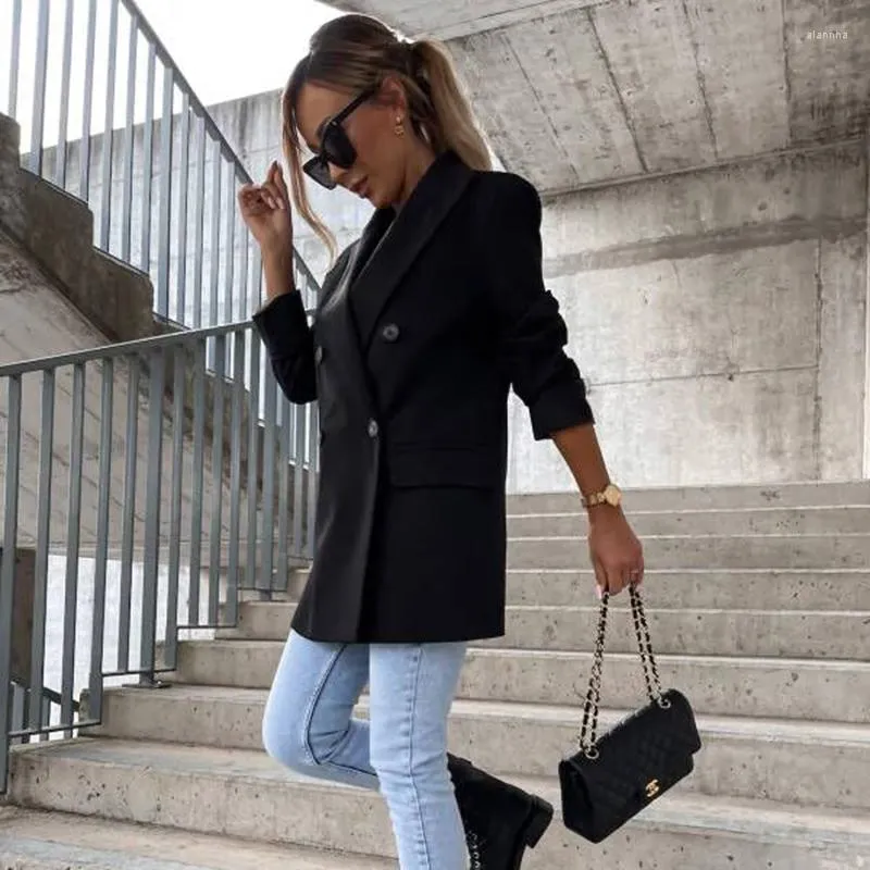 Thin black blazer top