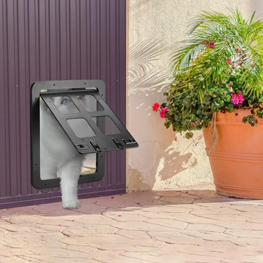 家のペットドッグスクリーンドアホームロック可能なスライド猫ドア磁気自己閉鎖フェンスロック機能ゲートトンネルペットサプライ