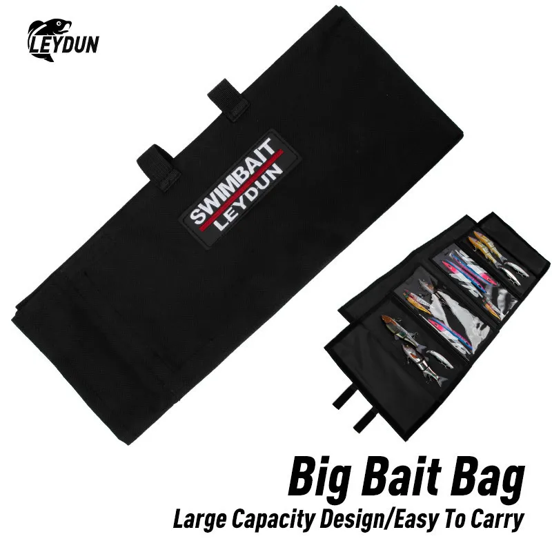 釣りのアクセサリーLeydun Swaitbaits Fishing Bags for Soft and Hard Baits最大12 "ベイトラップ4ハイブリッドポケットイージーベイトアクセス保護ベイトバッグ230506