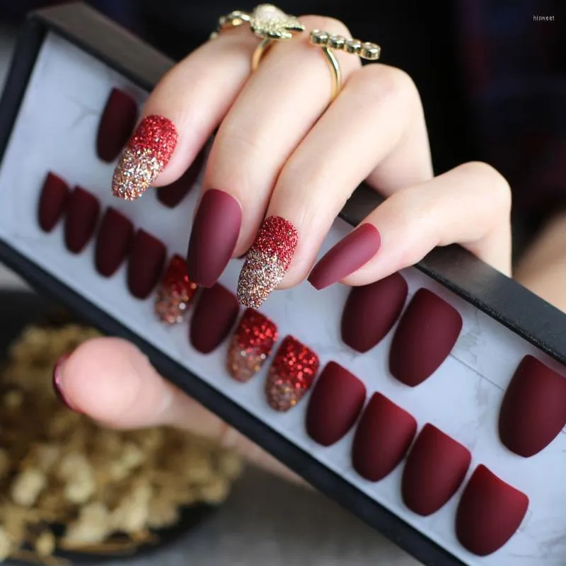 Coffin 2024 nails glitter