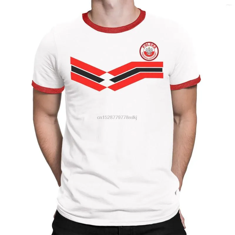 Męskie koszule dobrej jakości bawełniana koszula o nokrecki druk tshirt polska polska męska koszulka piłka nożna w stylu retro koszulka retro