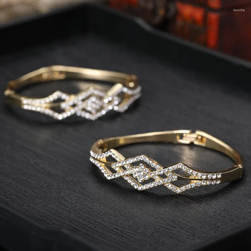 Bangle 2pcs Geometric Crystal Bracelet Arabian Wedding Gown Women's Robe Jewelry Morocco French Accessories