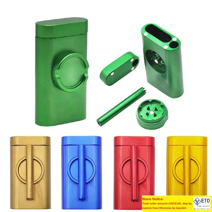 Dugout Tobacco Grinder Dia 32mm Colorful Smoking Accessroies Four 2 Layer Spice Dry Herb Crusher Slicer Hand Muler Dugout Boxes