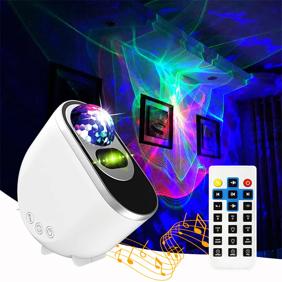 Star Projecteur Night Light, LED Galaxy Aurora Effet, télécommande Bluetooth en haut-parleur, 6 bruit blanc, Light Starry Moon For Kids Room, Party, Games Room Decor