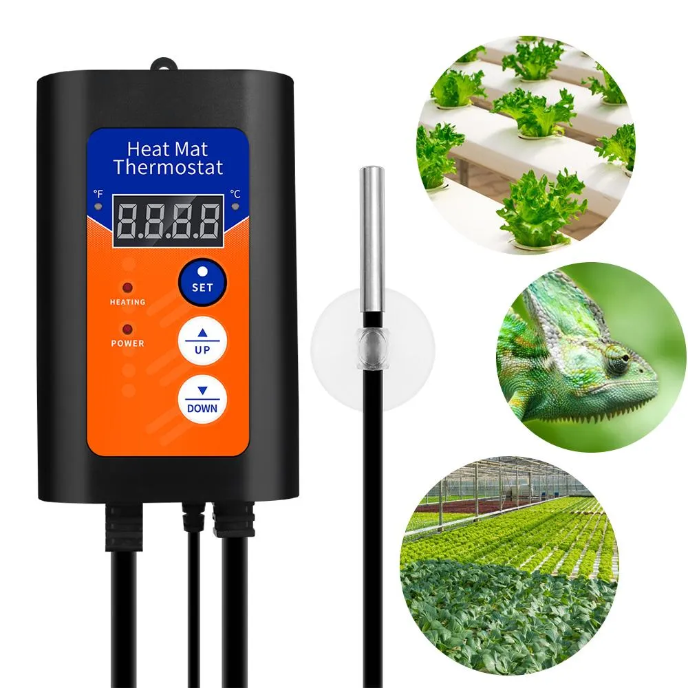 Produtos Termostato de esteira térmica 1000W Controlador de temperatura digital Controle preciso de temperatura Plantas hidropônicas Germinação de sementes Répteis