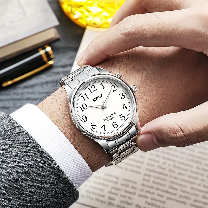 Wristwatches Light Up Watch Dial Full Luminous Face 40mm Easy Reader Stainless Steel Strap 3ATM 230509 From 8 52 DHgate