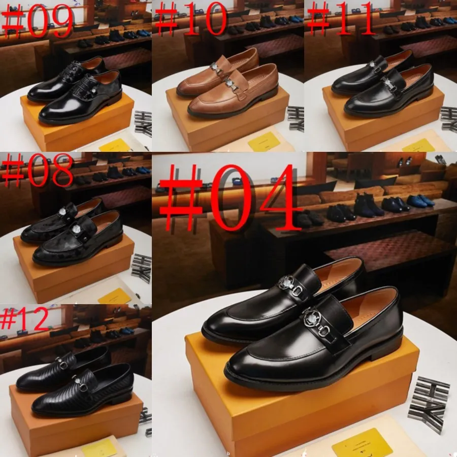 Q1 كلاسيك بيزنس رجل فاخر فستان حذاء أزياء أنيق رسمي الزفاف مصمم الرجال الانزلاق على مكتب أحذية أوكسفورد للرجل 22
