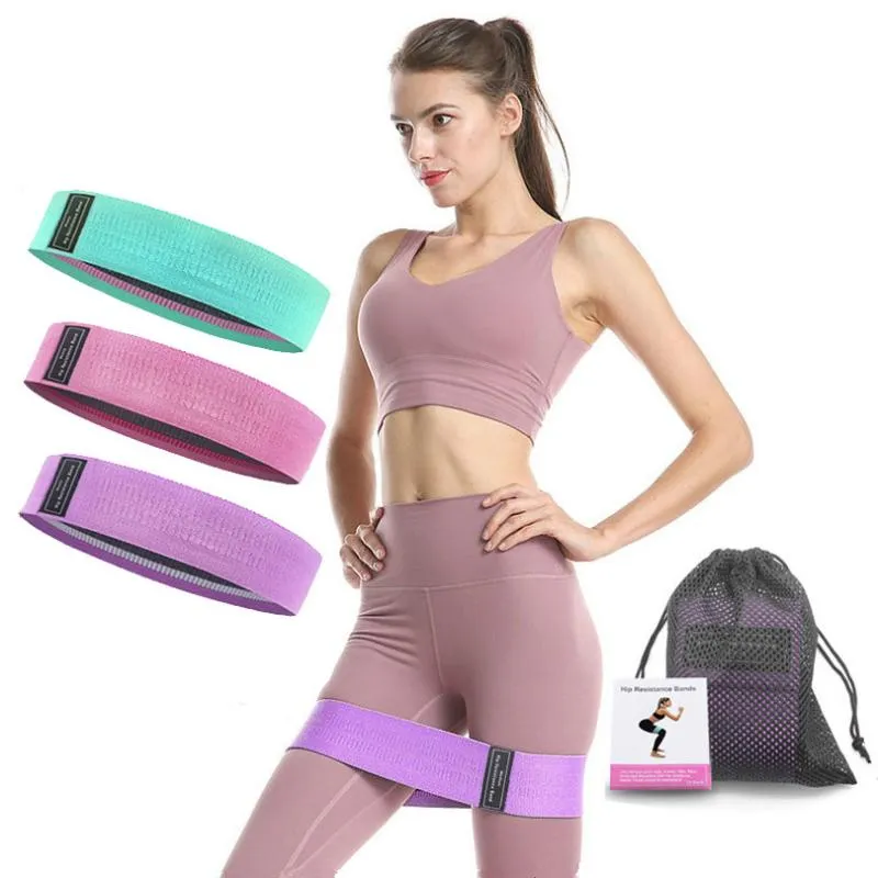 Resistance Bands Fiovinart Set Workout Rubber Elastic Sport Booty Band Fitness Equipment för Yoga Gym Training Fabric Elasticas