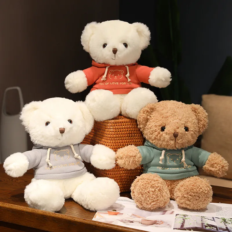 40/60/80cm güzel oyuncak ayı oyuncakları kawaii kıvırcık ayılar kazaklı yumuşak hayvan yastığı ile çocuklar için kızlar doğum günü Noel