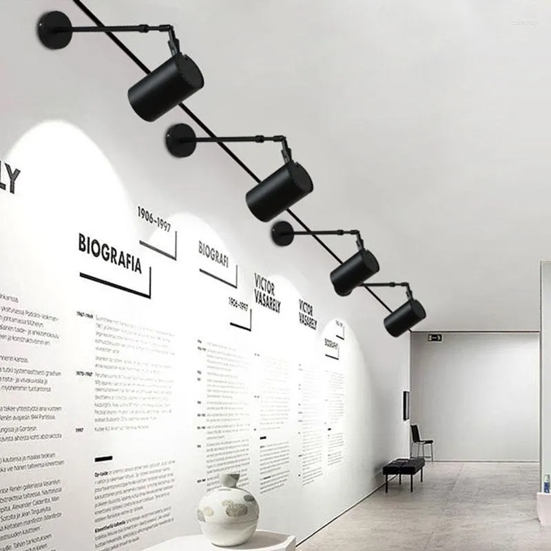 DHgate Modern Wall Lamp Long Pole Light for Picture Painting Exhibition Sculpture Art Ornament Focus Lighting Shop Sign Spotlight Home Garden