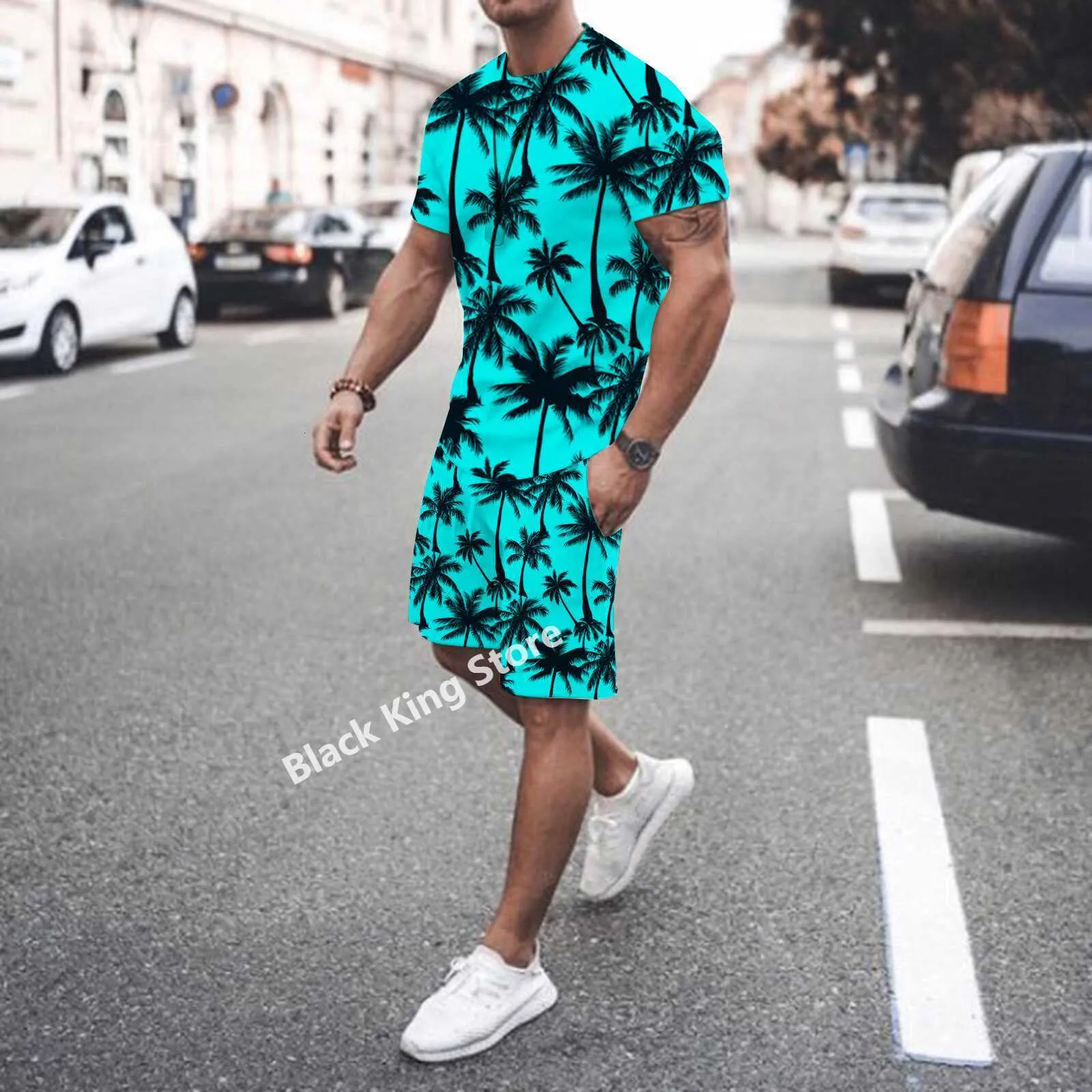Amazon.com: Men' Tracksuit Casual Summer Short Shirt and