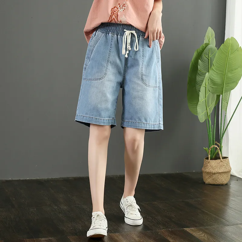Women s Shorts Oversized Jean Shorts Denim High Waisted Summer Korean for Women Knee Length Jeans Woman Ladies Womens Wide Leg Short Jean Femme 230509