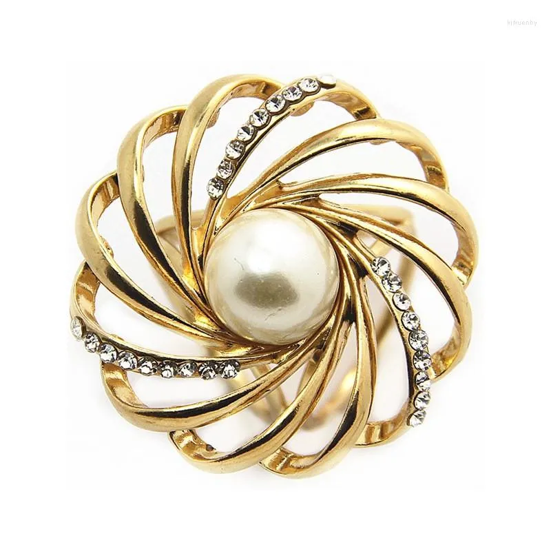 Broches Fashion Crystal Flower Imitation Pearl For Women Girls Scarf Clip broche pin sieraden accessoires