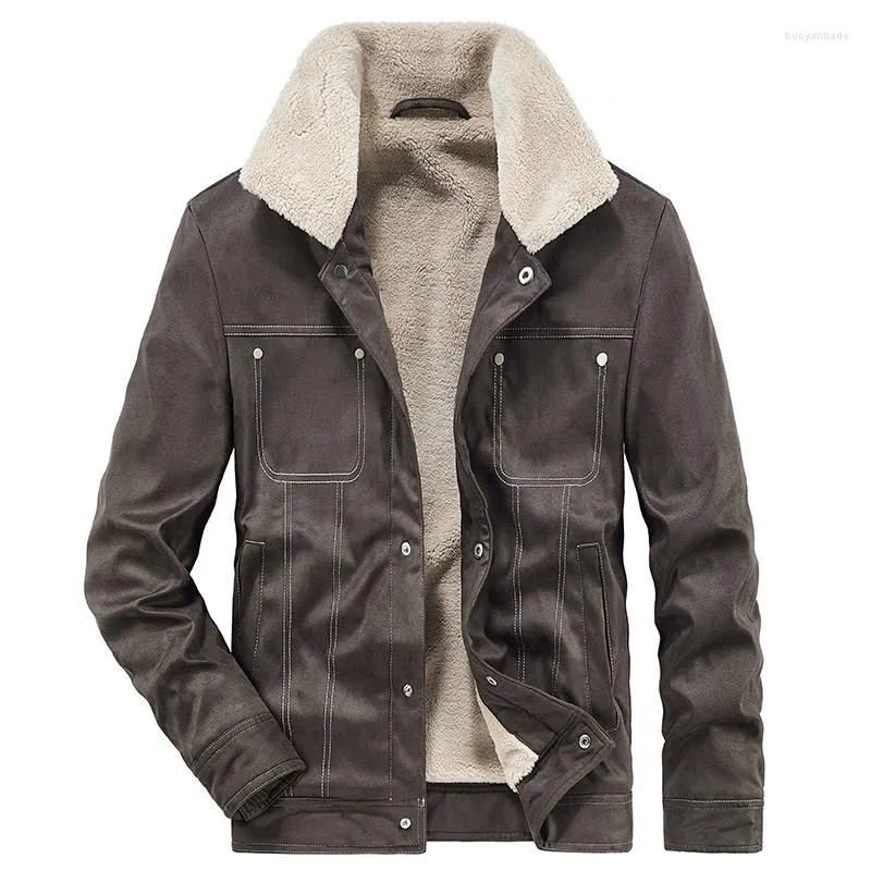2023 Fashion Mens Windproof Warm Jacket With Fur Collar Plush