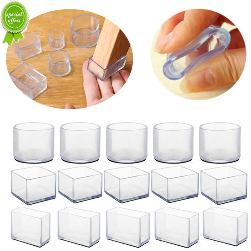 New 4/8pcs Chair Leg Caps Rubber Feet Protector Pads Furniture Table Covers Socks Plugs Cover Furniture Leveling Feet Home Decor