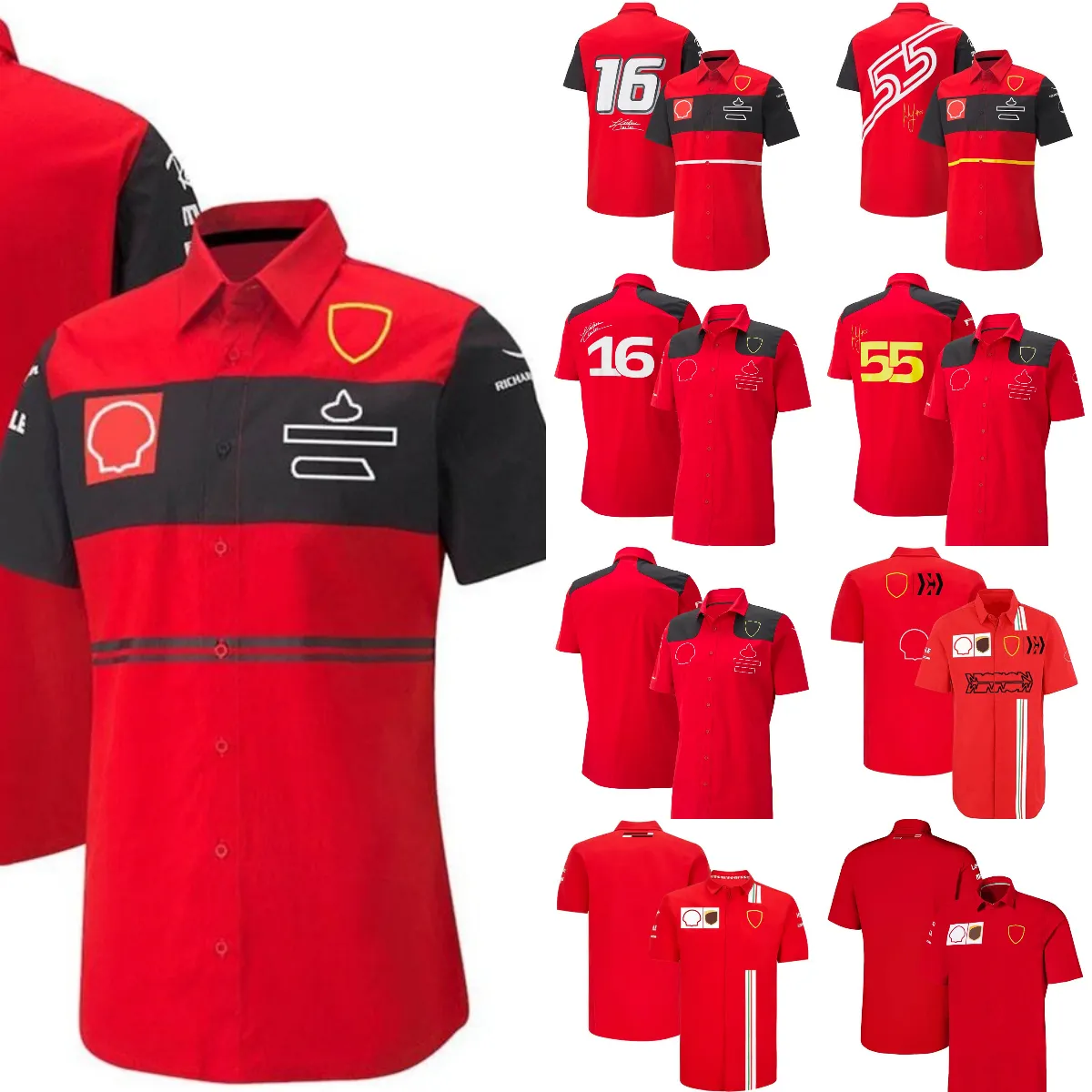 2022-2023 Nuova camicia F1 Formula 1 T-shirt con risvolto da uomo Polo Driver Racing Jersey Moda traspirante Sport da uomo Camicie casual