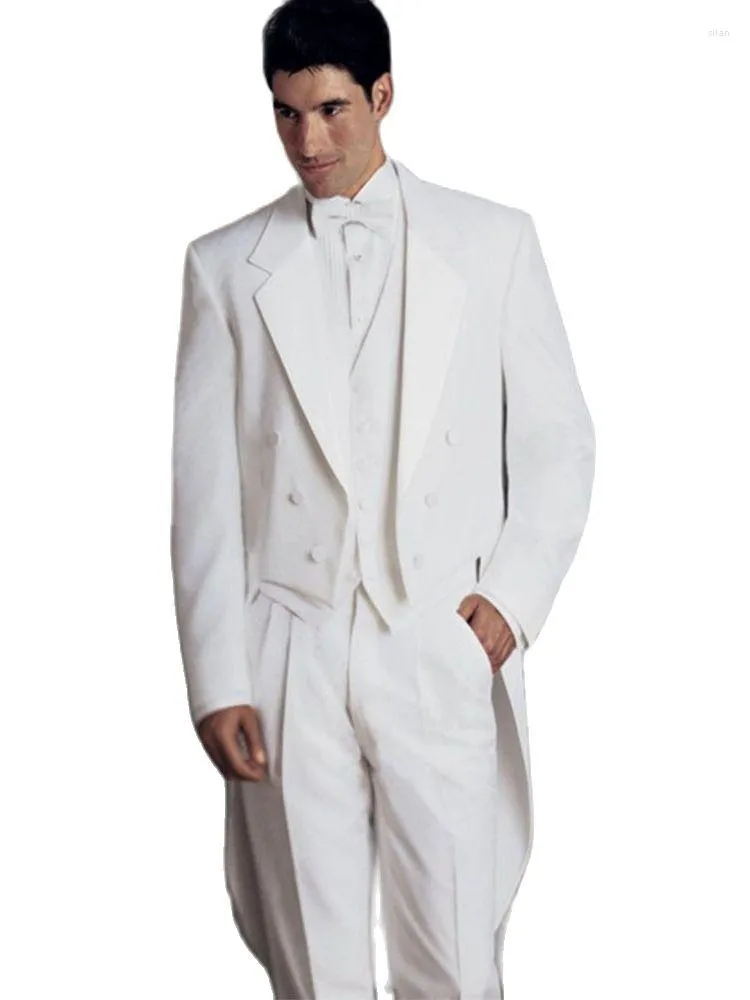 Мужские костюмы 2023 Классические белые мужчины задних лацка
