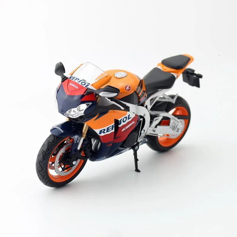 Diecast Model Automaxx Toy Diecast Metal Motorcycle Model 1 12スケールHonda CBR Hepsol Racing Fireblade Educational Collection Gift for Kid 230509