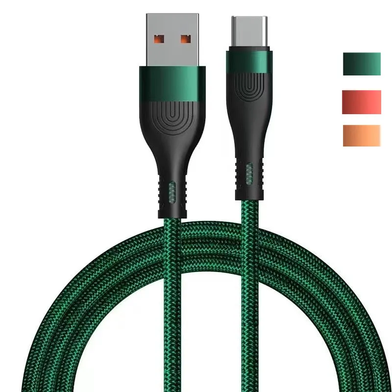 Câbles tressés en Nylon de 1M, câble de données Micro USB multicolore de Type C 2,4a, cordon de Charge rapide pour téléphones Samsung Xiaomi Huawei