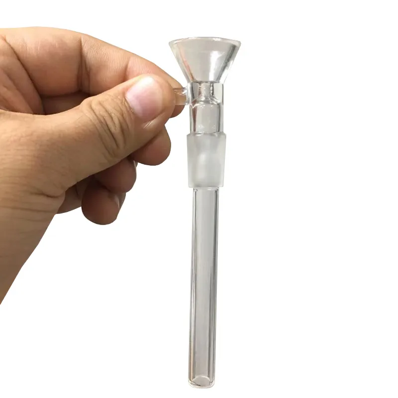 Downstem Glass Bowlglijbaan Roken Hookah Bongkommen met omlaag stengelpijp en handgreep voor water Bubbler Dab Rig Pipes