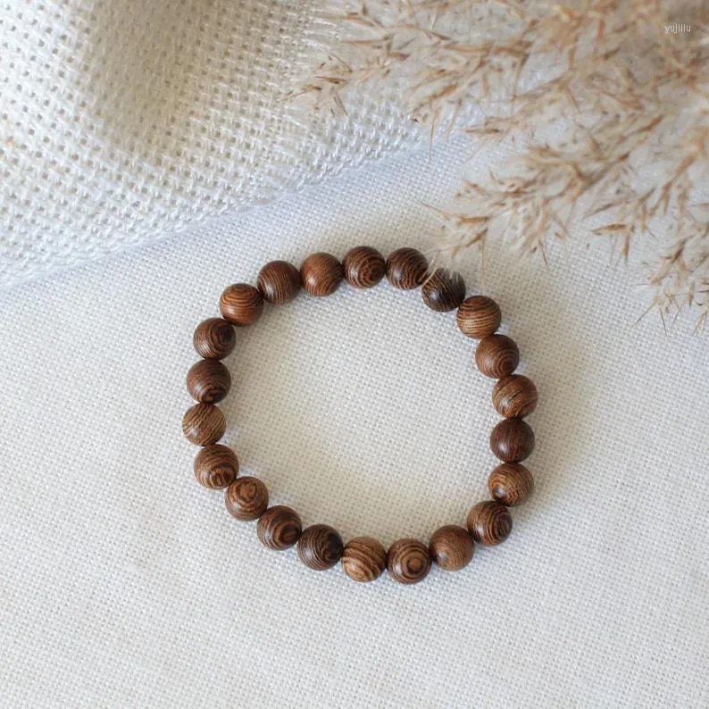 Handmade Wooden Link Wooden Bead Bracelet With Wenge Beads Perfect