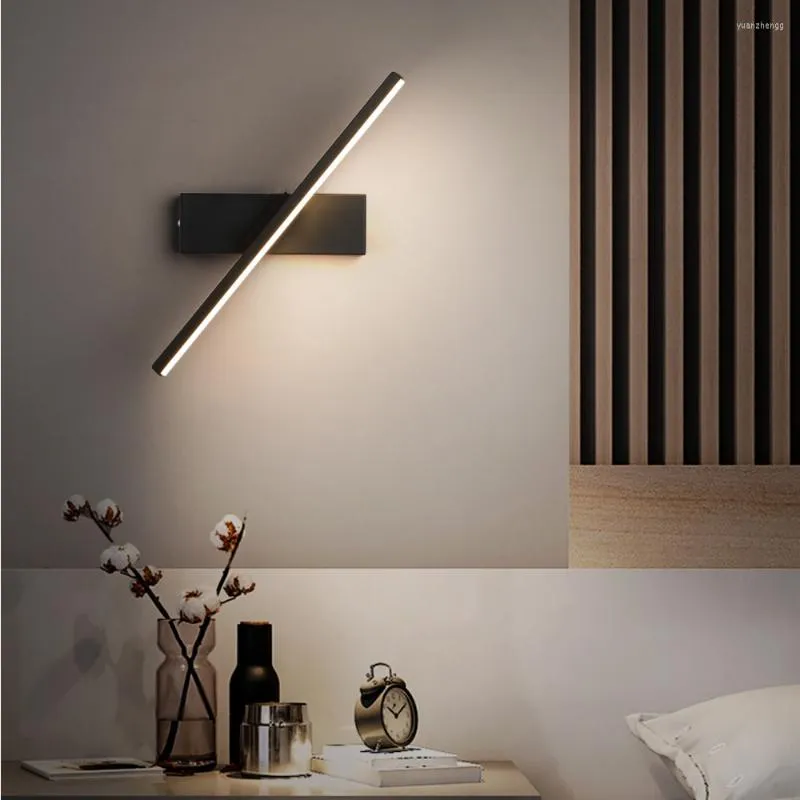 Vägglampor modern lampa 330 ° roterbar justerbar sovrum sovrum läsning inomhus LED -ljus för vardagsrumspegelstrålkastare
