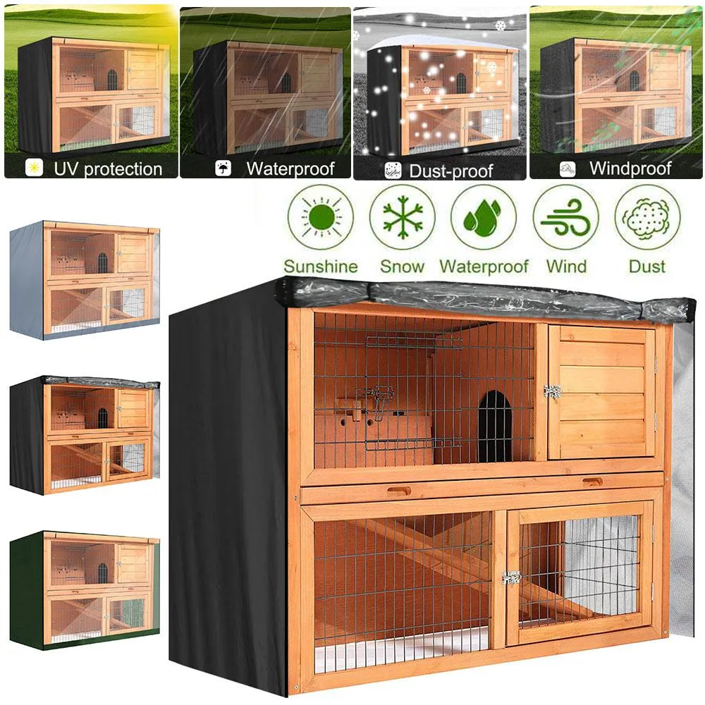 Części 4 stóp pokrywka Hutch Duża podwójna warstwy Pet Bunny Wodoodporna pokrywka kurzu na zewnątrz Oxford Cloth Garden Patio bez klatki D30