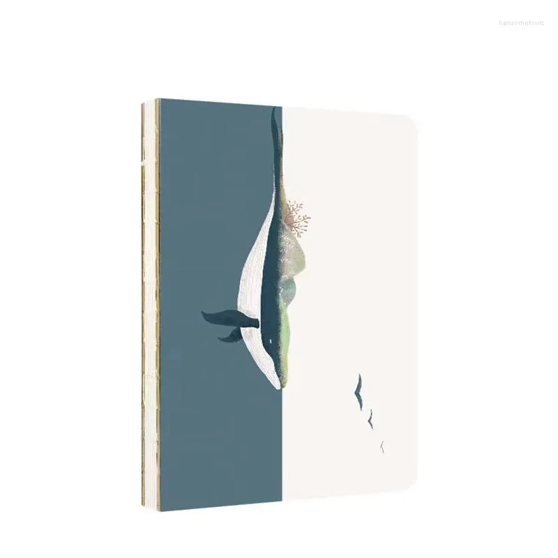 Whale Pattern Creative Illustration A5 Pale Watercolor Painting Book Blank Hand Ledger for Art Students Sketchbook Notebook