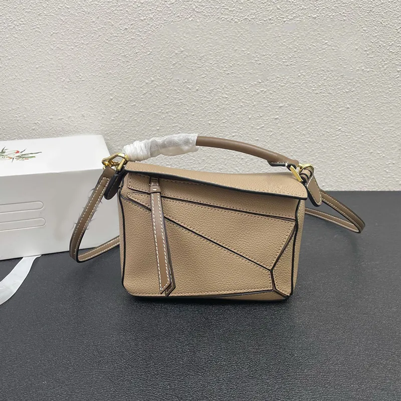 Designer Mini Puzzle Bag Classic Calf Leather Geometric Bag Läderkudde handväska Single Axel Messenger Women's Classic Brand Luxury