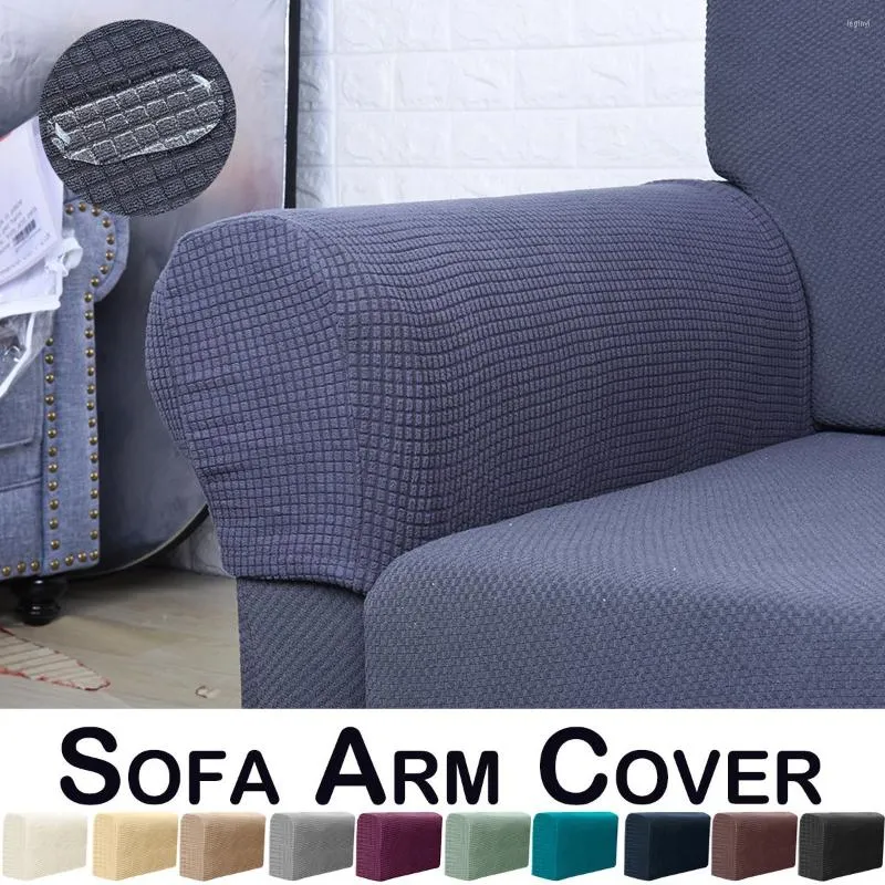 Campa de cadeira 2pcs Solid Spandex Sofá elástico braço Anti-deslocamento Protetor de cobertura de poltrona para decoração de vida em casa D30