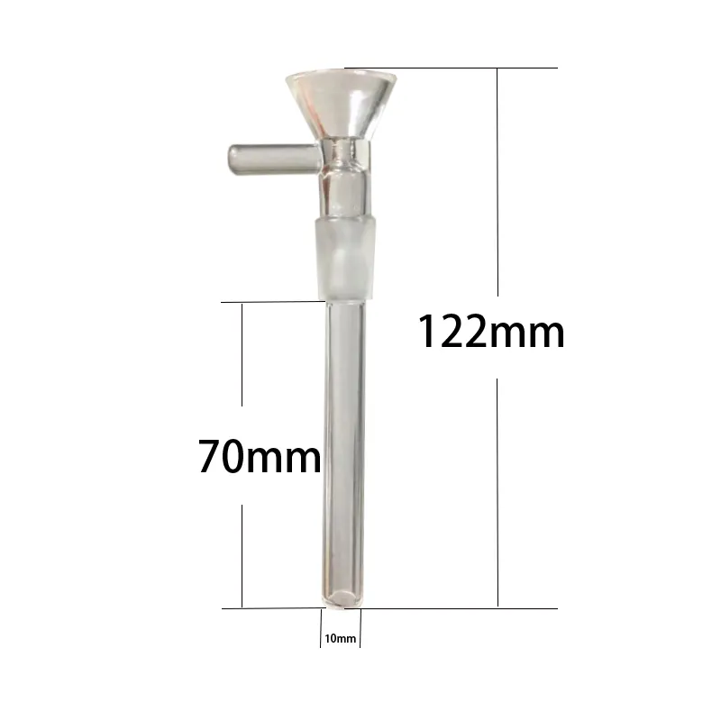 Downstem Glass Bowlglijbaan Roken Hookah Bongkommen met omlaag stengelpijp en handgreep voor water Bubbler Dab Rig Pipes