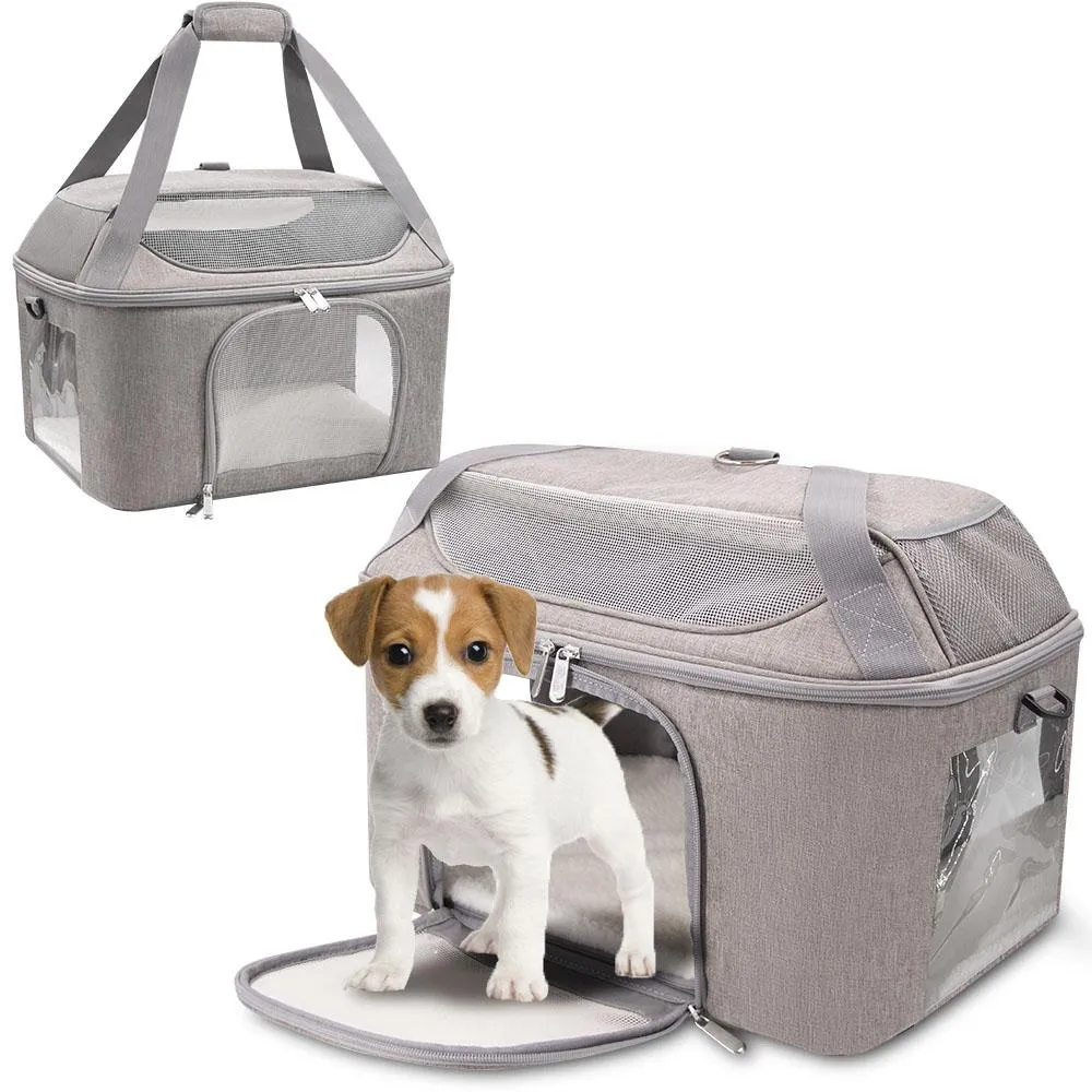Zaino per cani Borsa da trasporto pieghevole portatile traspirante per animali domestici Borsa da trasporto approvata dalla compagnia aerea per cani di piccola taglia e gatti in uscita