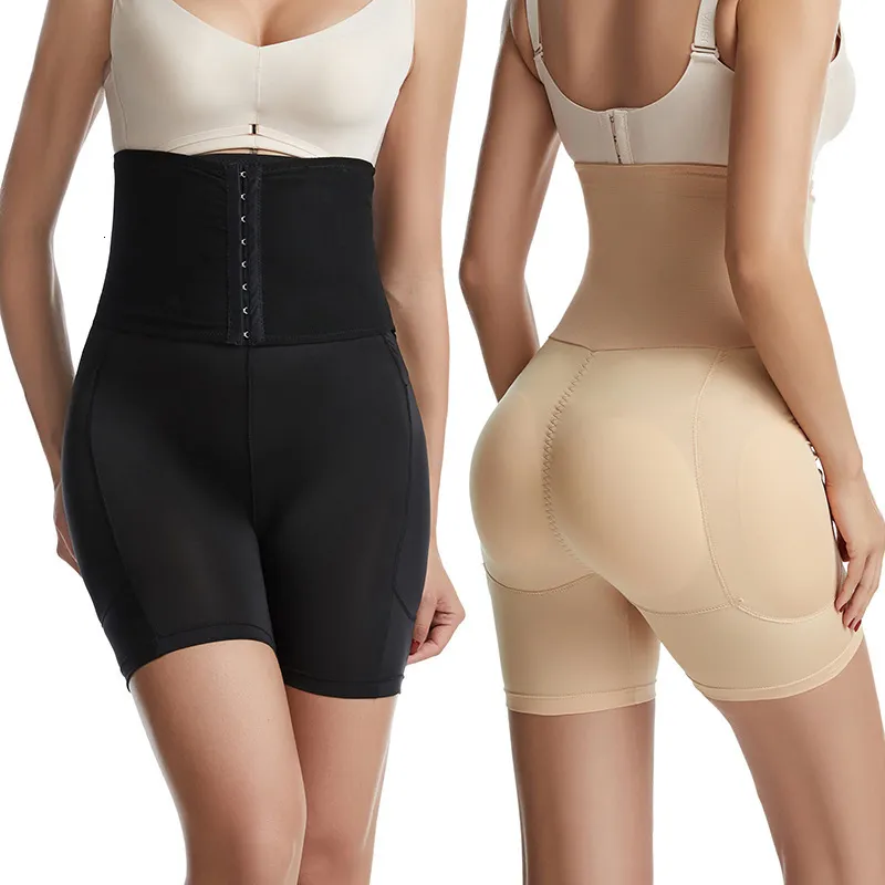 Waist Tummy Shaper Women's High Waist Shape Tummy Pants Breasted Tummy Tighten Body Pants Sponge Pads Buttock Lift Panties Shaping Waist Trainer 230509