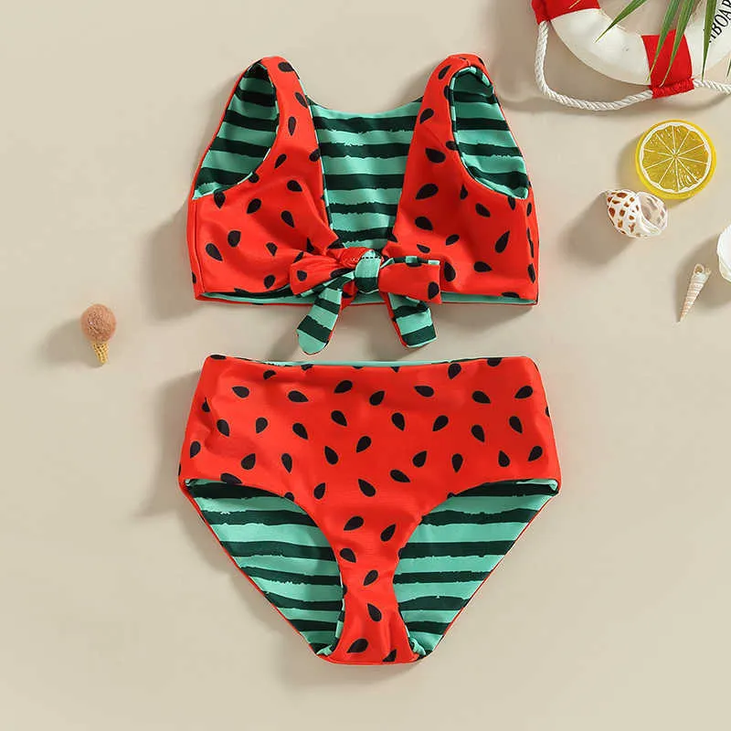 Watermelon Print Two Piece Twin Set Bikini 2022 For Infant Girls Sleeveless Neck Vest Briefs Perfect For Summer Swimwear From Musuo05 12.68 DHgate.Com