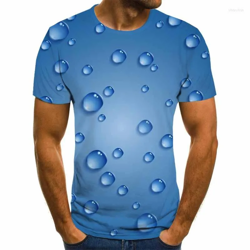 T-shirts pour hommes HD belles gouttes d'eau T-shirt homme 3D hommes vêtements à manches courtes Hip Hop Streetwear drôle